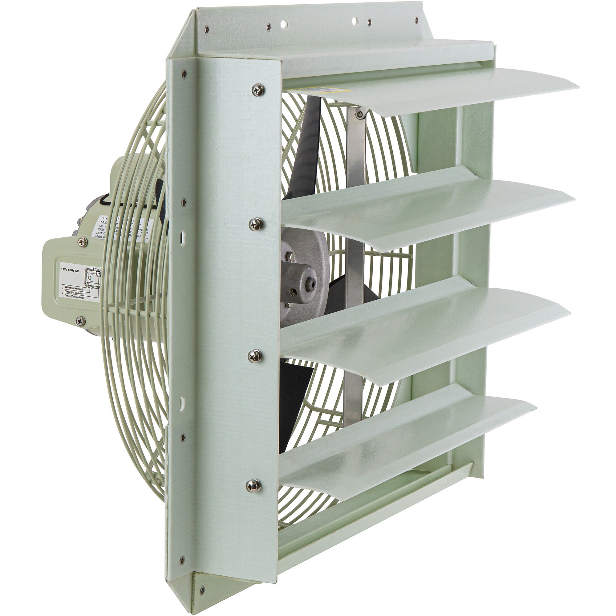 Dr. Infrared Heater iLiving Shutter Exhaust Fan — 16in., Single Speed, Galvanized Steel Frame, Weather-Resistant Aluminum Shutters, Model# ILG8SF16S-CR